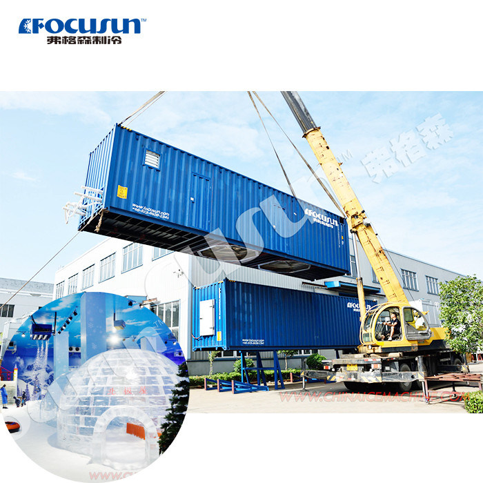 Shipping Container Snow Machine 30 Ton/Day Containerized Ice Flake Machine with Snow Making System and ...